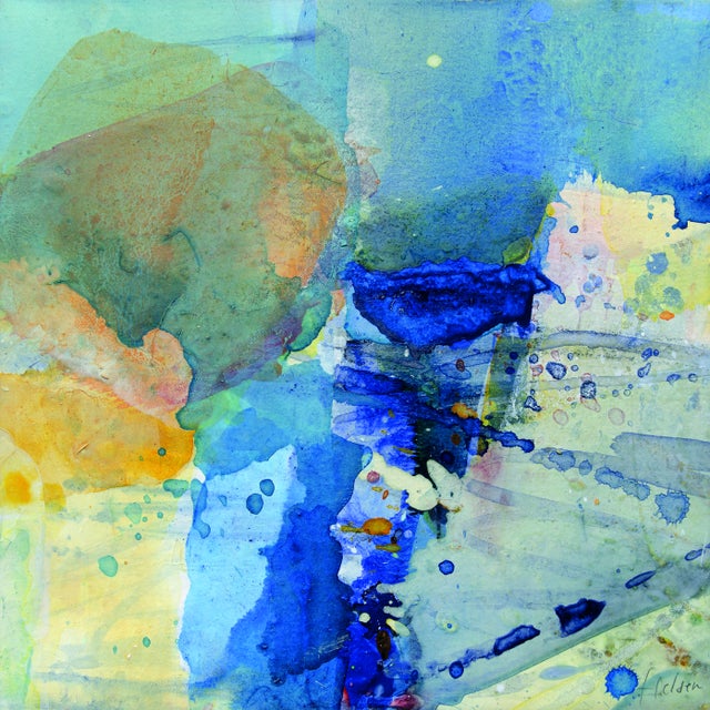 Greet Helsen Contemporary Abstract Acrylic on Canvas "Cliffs" by Greet Helsen For Sale - Image 4 of 4