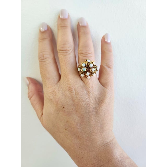 We offer free 2-day shipping! Circa 1970 12 round cabochon each averaging 3.3mm Each opal has a nice play of the color...