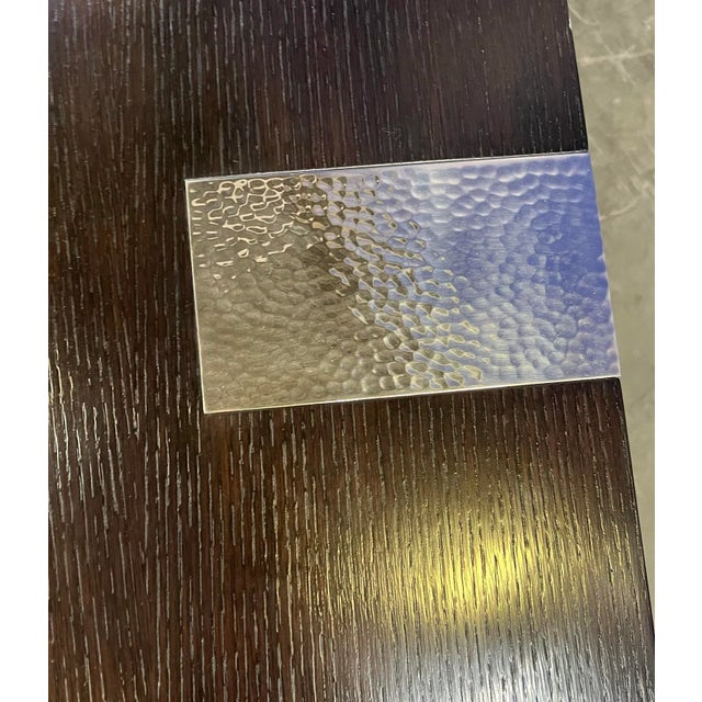 Rift Oak & Nickel Plated Brass Aristide Coffee Table From the Madeline Stuart Collection For Sale - Image 11 of 13