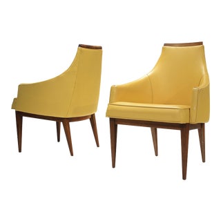 1960s Mid-Century Modern Slipper Lounge Chairs Kipp Stewart for Calvin - a Pair For Sale