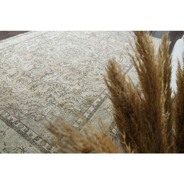 1970s Vintage Persian Handmade Wool Cotton Brown Area Rug For Sale - Image 11 of 11