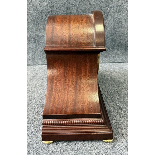 Sligh-Lowry Furniture Co. Vintage Sligh Solid Mahogany Mantel Clock For Sale - Image 4 of 13