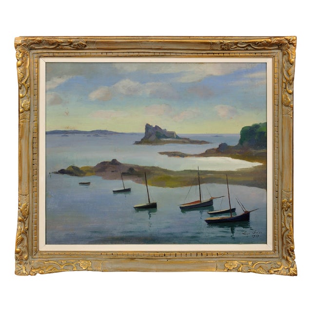 Louis Suire, The Gulf of Morbihan, Brittany, 1927, Oil Painting, Framed For Sale