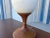 1960s Mid-Century Modern Tall Sculptural Walnut & Ceramic Table Lamp For Sale - Image 11 of 11