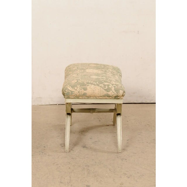 Italian Curule Stool with Neoclassic Fabric For Sale - Image 9 of 11