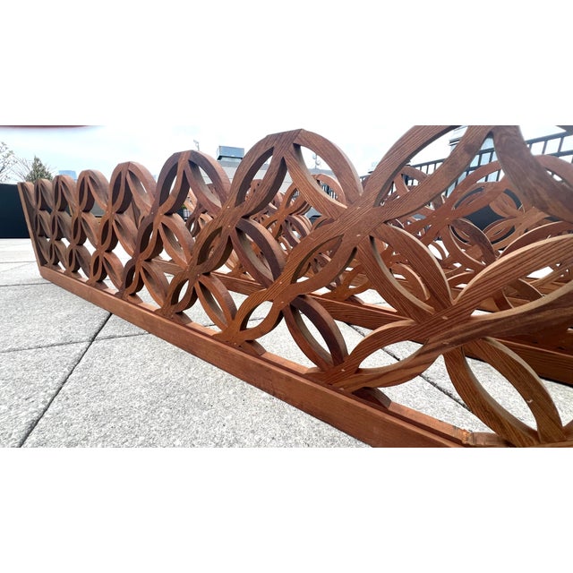 Brown Mid 20th Century Four Panels Teak Folding Screen Room Divider For Sale - Image 8 of 8