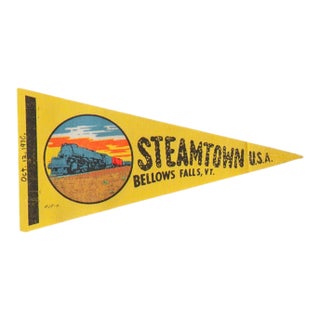 Vintage Steamtown Usa Felt Flag Pennant For Sale