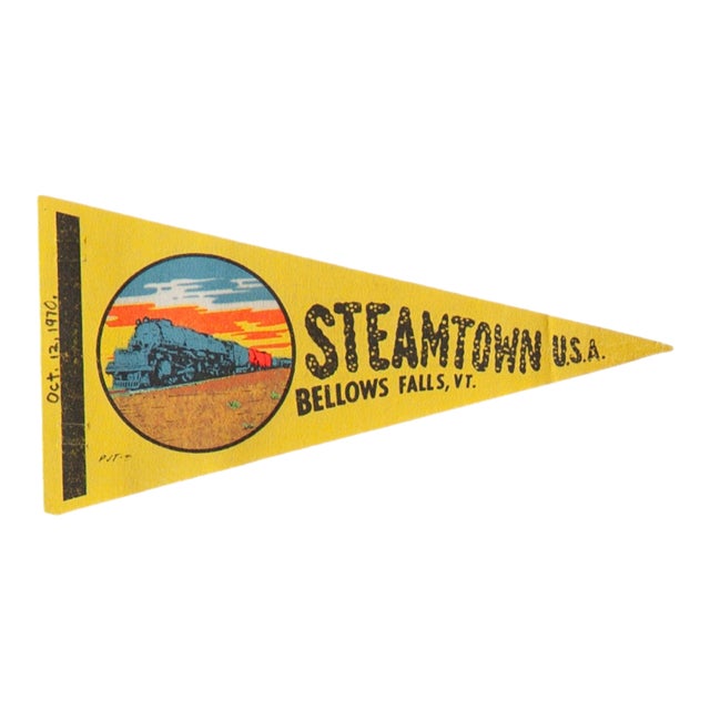 Vintage Steamtown Usa Felt Flag Pennant For Sale