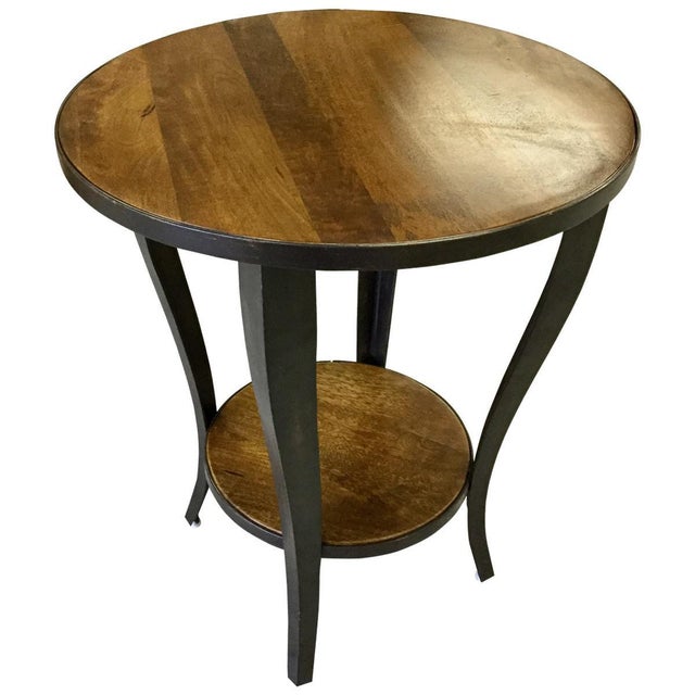 Melange Round Wooden End Table With Cabriole Legs, Side Table for