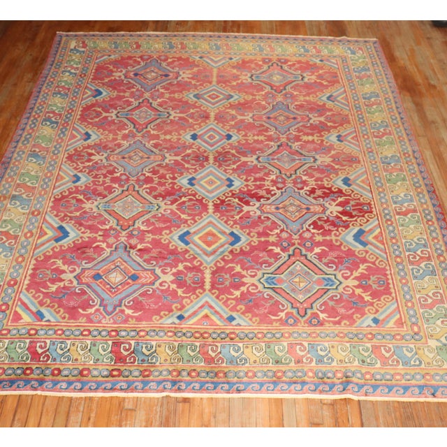 Radiant Colorful Indian Vintage Room Size Rug For Sale - Image 18 of 18