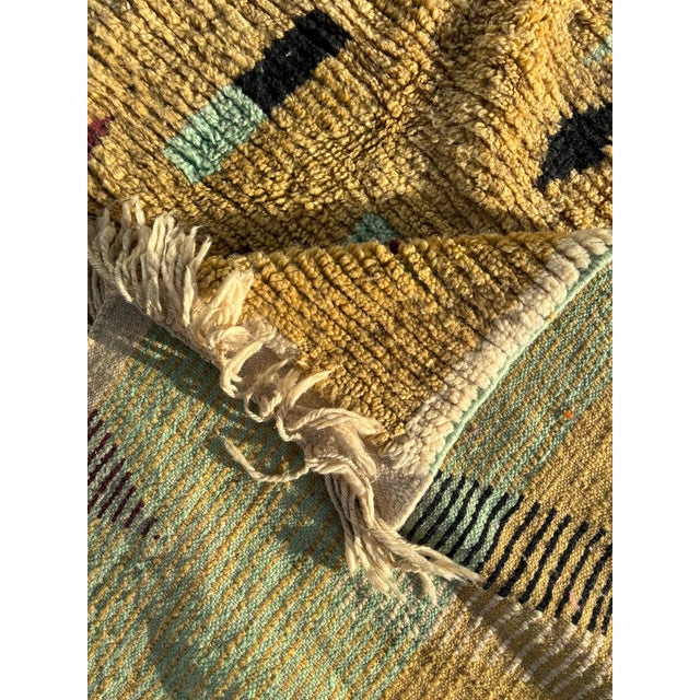 Yellow Modern Moroccan Berber Rug in Wool, 1990 For Sale - Image 8 of 11