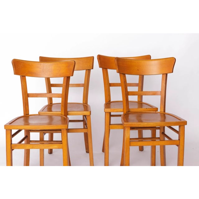 Vintage Frankfurter Dining Chairs in Beech, Germany, 1960s, Set of 4, in Good conditions. Designed 1960 to 1969