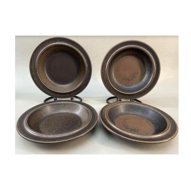 Rustic European Vintage Arabia Finland Ruska 6.75" Brown Stoneware Soup Cereal Bowl For Sale - Image 3 of 5
