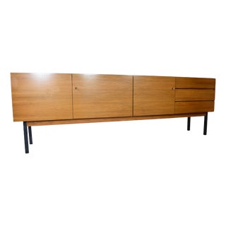 Long Vintage Sideboard in Walnut, 1960s For Sale