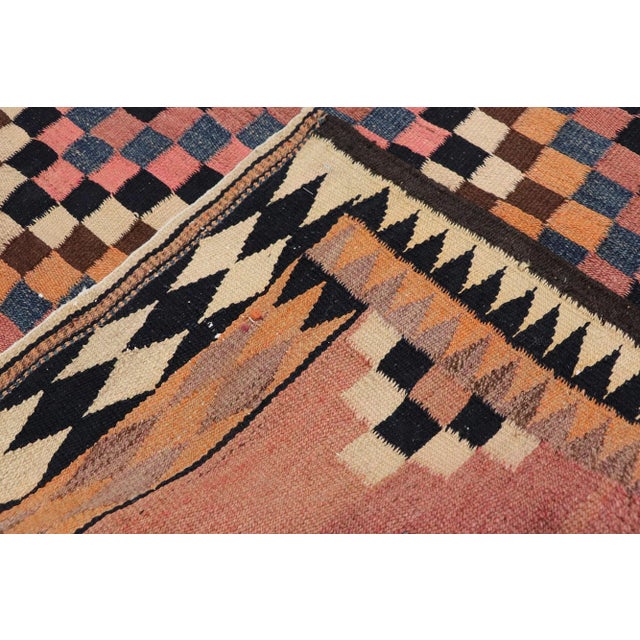 Late 20th Century Vintage Persian Shiraz Kilim Gallery Rug 05'03 X 11'01 For Sale - Image 5 of 9