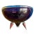 1980s Memphis Design Ettore Sottsass Style Metal Footed Amethyst Glass Bowl Fontana Arte Style For Sale