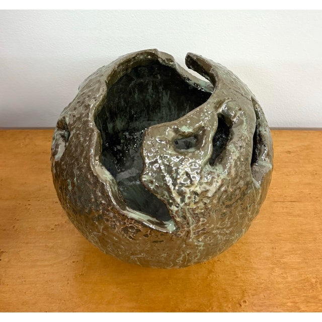 Vintage Abstract Glazed Handmade Ceramic Sculpture For Sale In West Palm - Image 6 of 7
