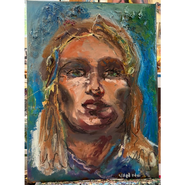 "Lady Liberty", Original Oil Painting, Figurative Art, Framed 16"x21" gold framed, ready to hang. Nancy Van Ness Oil...