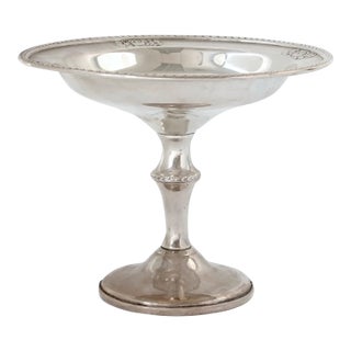 Midcentury Sterling Silver 'Rose Flower' Compote For Sale