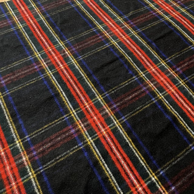 Plaid Tartan Throw Blanket in Wool from Johnstons of Elgin Scotland For Sale - Image 6 of 12