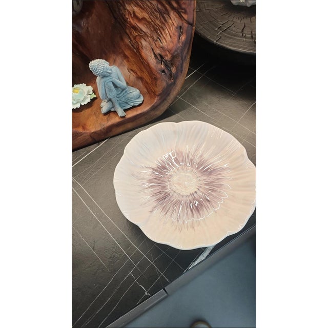 Art Deco Bionic Flower Ceramic Plate For Sale - Image 3 of 4