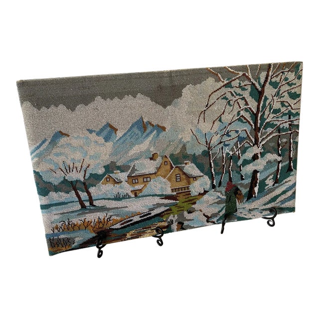 Vintage Victorian Beadwork Scenery For Sale