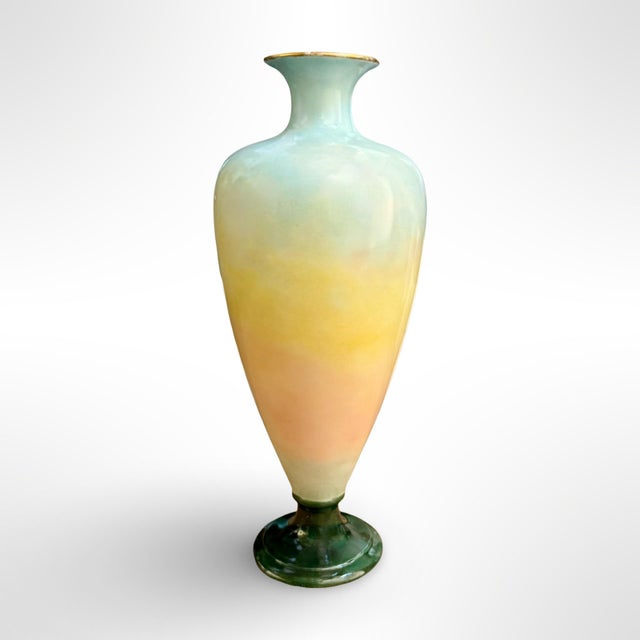 Early 20th Century Antique Belleek Hand-Painted Porcelain Vase, Marked For Sale - Image 5 of 8