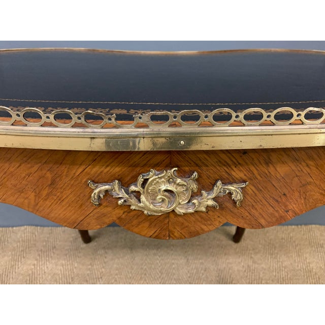 Victorian Kidney Shaped Rosewood Writing Table, 1870 For Sale - Image 12 of 16