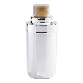 Spiga Stainless Steel Cocktail Shaker, Nickel with Amber Accent For Sale
