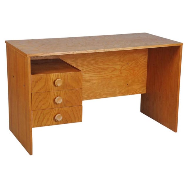 Mid-Century Modern Writing Desk with Oak Veneer, Czech, 1960s For Sale - Image 11 of 11