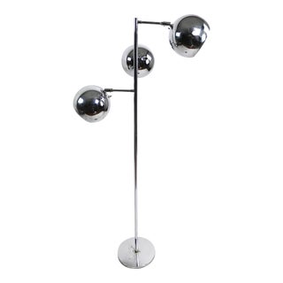 Koch and Lowy Chrome Orbiter Ball Floor Lamp For Sale