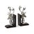 The Silver Electroplated Deer Head Bookends from Zentique are a pair of polyresin deer head bookends with a silver...