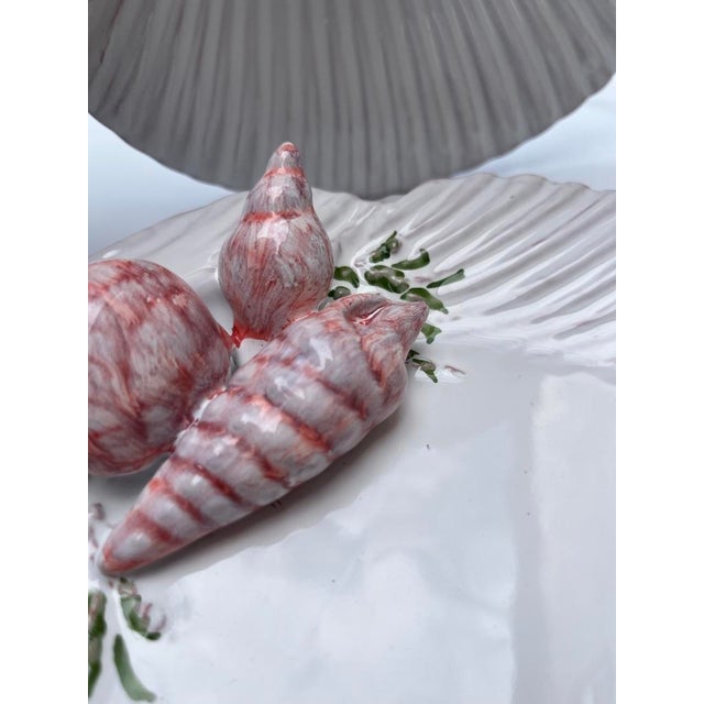 2010s Majolica Sea Shell Dishes a Pair For Sale - Image 5 of 8