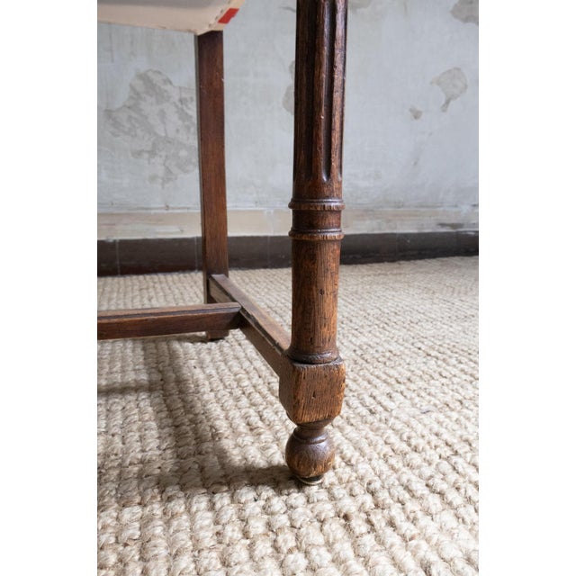 20th Century Wooden Chairs with Striped Seats, 1950s, Set of 6 For Sale - Image 4 of 6