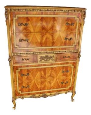 Vintage 1930s French Satinwood Tall Dresser