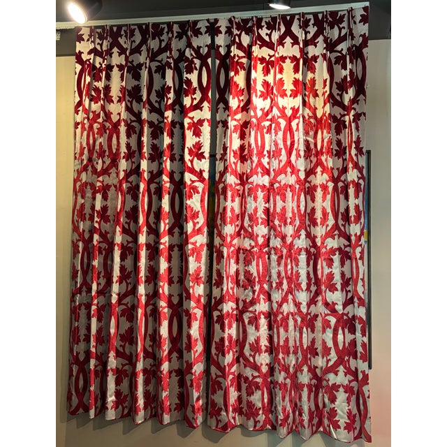 Beautiful lined drapes from Clarence House fabric. These are intended for a 50" window; each panel is 30", with 4" return...