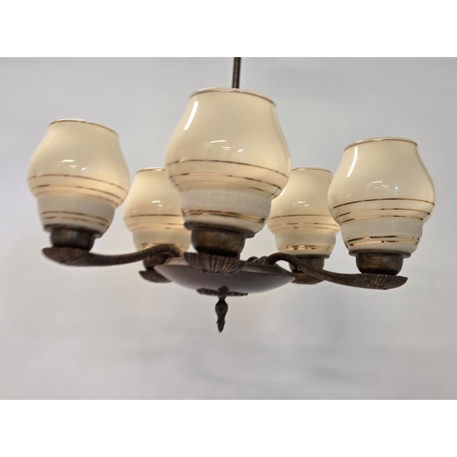 Glass Ceiling Lamp Model 1376 by Paavo Tynell for Oy Taito Ab, 1930s For Sale - Image 10 of 18