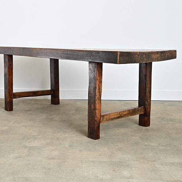 Wood French 19th Century Solid Beech Farm Table For Sale - Image 7 of 18