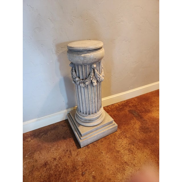 Wood French Style Painted Wood Pedestal For Sale - Image 7 of 8