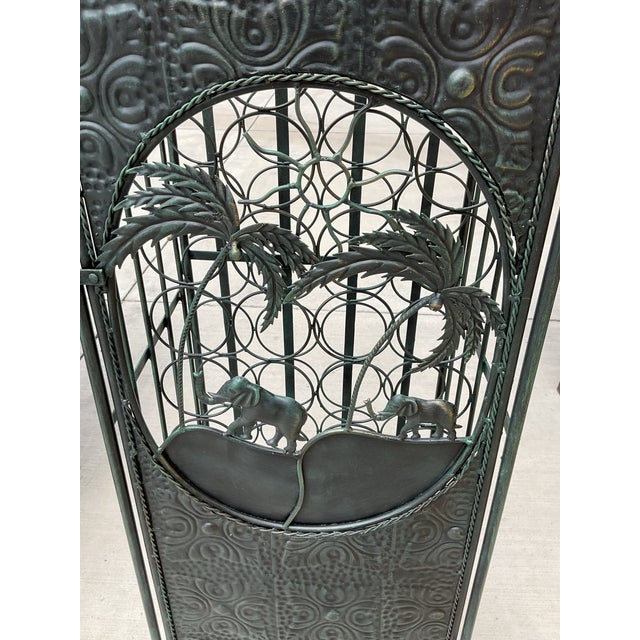 1990s 1990s Boho Chic Tropical Palm Tree & Elephant Wine Tower For Sale - Image 5 of 10