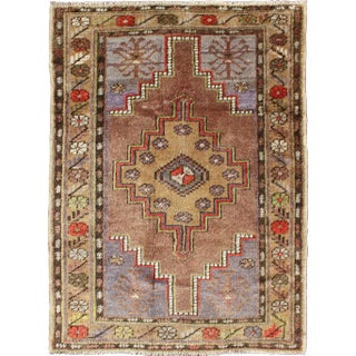 Vintage Oushak With Geometric Motifs Filled With Array For Sale