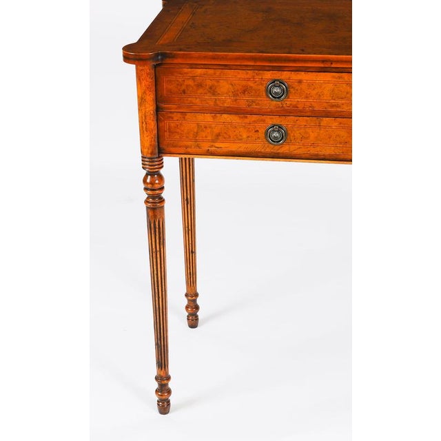 Vintage English Bur Walnut Console Table, 1950s For Sale - Image 16 of 18