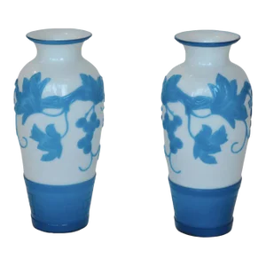 Early 20th Century Chinese Peking Glass Vases - a Pair