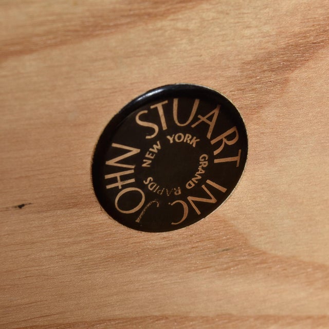 Postmodern Pair 1970s John Stuart Hickory Bachelors Chests or Large Nightstands For Sale - Image 3 of 15