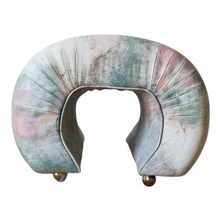 1980s Postmodern Style Waterfall Ottoman on Caster For Sale