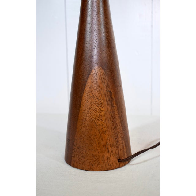 Mid Century Modern Walnut Lamp After Phillip Lloyd Powell For Sale In Philadelphia - Image 6 of 7