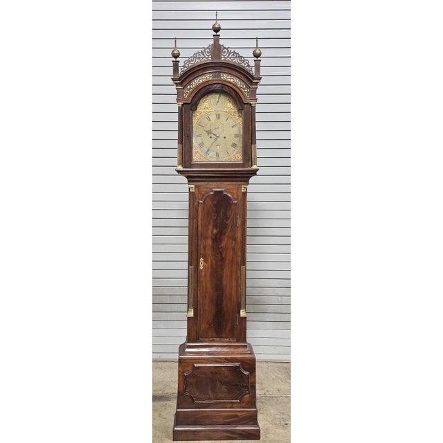 English Famous English Mahogany Tall Case Clock Made by Samuel Toulmin London Circa 1770 For Sale - Image 3 of 16