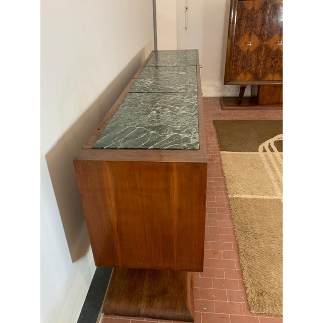 Sideboard in Walnut with Marble Top & Crystal Handles, 1940s For Sale - Image 10 of 18