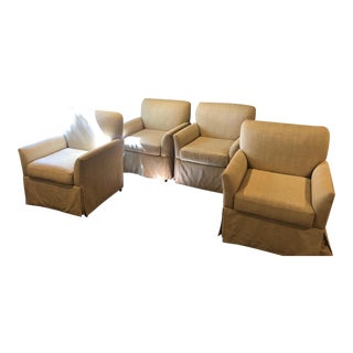 Upholstered Club Chairs - Set of 4 For Sale