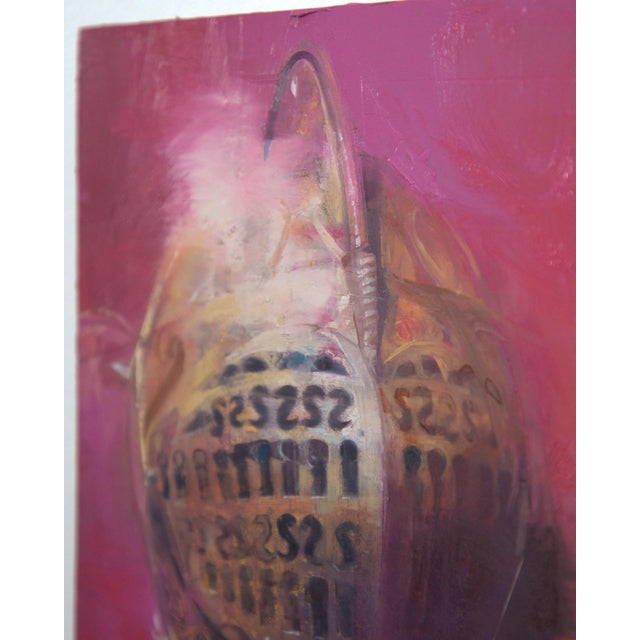 Contemporary In a Shade of Its Own Glory by Elena Burykina | Oil on panel Abstract depiction of a helmet. For Sale - Image 3 of 5